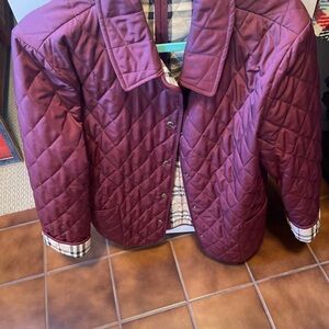 Burberry Quilted Maroon Puffer Jacket